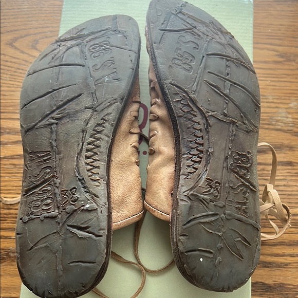 A.S.98 Tan Gladiator Sandals with Lace-Up Design - Picture 2 of 5